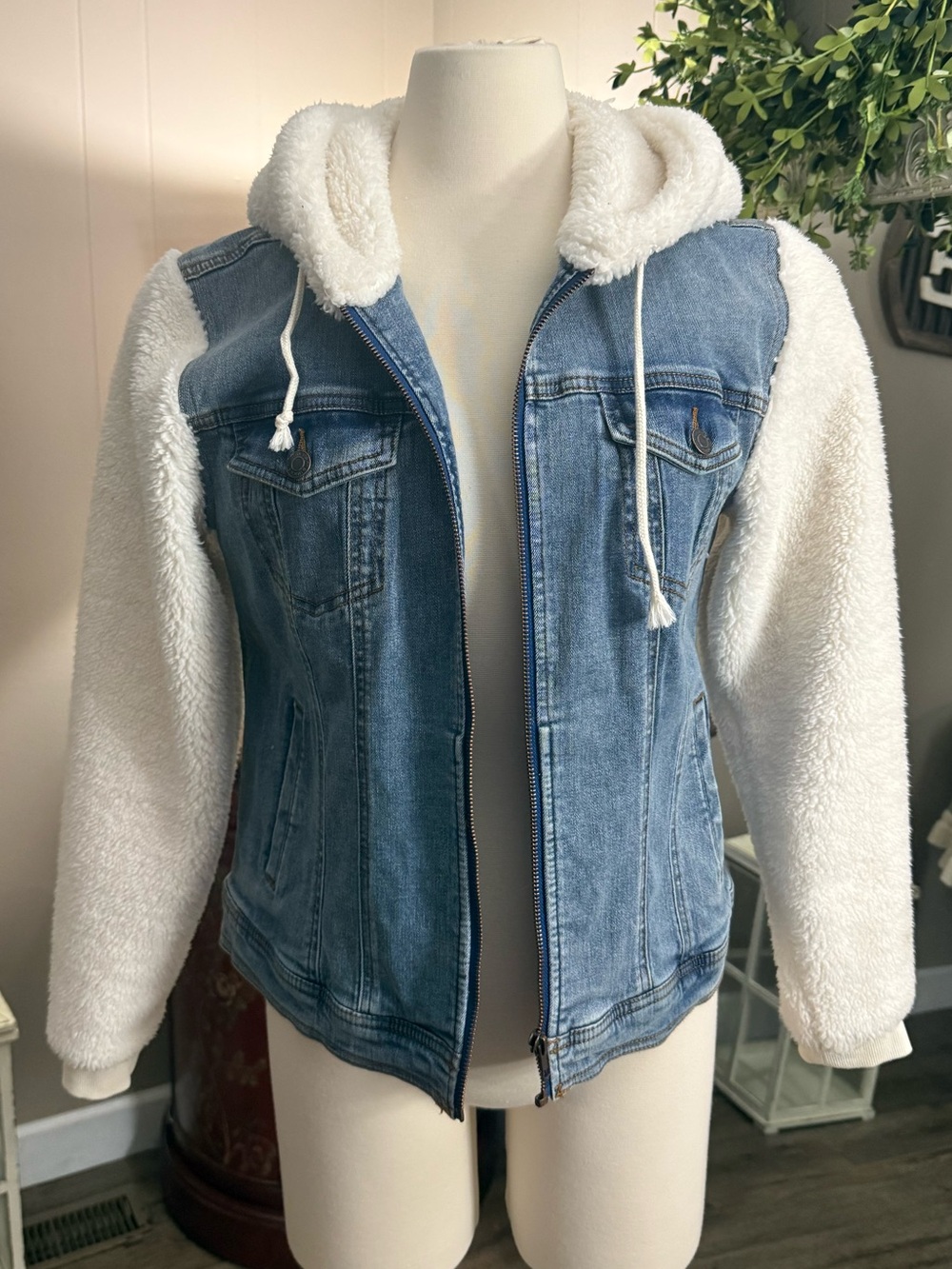 Maurices • Sherpa Sleeve Denim Jacket